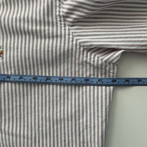 Ralph Lauren Oxford Button Up Shirt Mens Sz XLT Purple White Stripe Flesh Pony - Picture 8 of 12